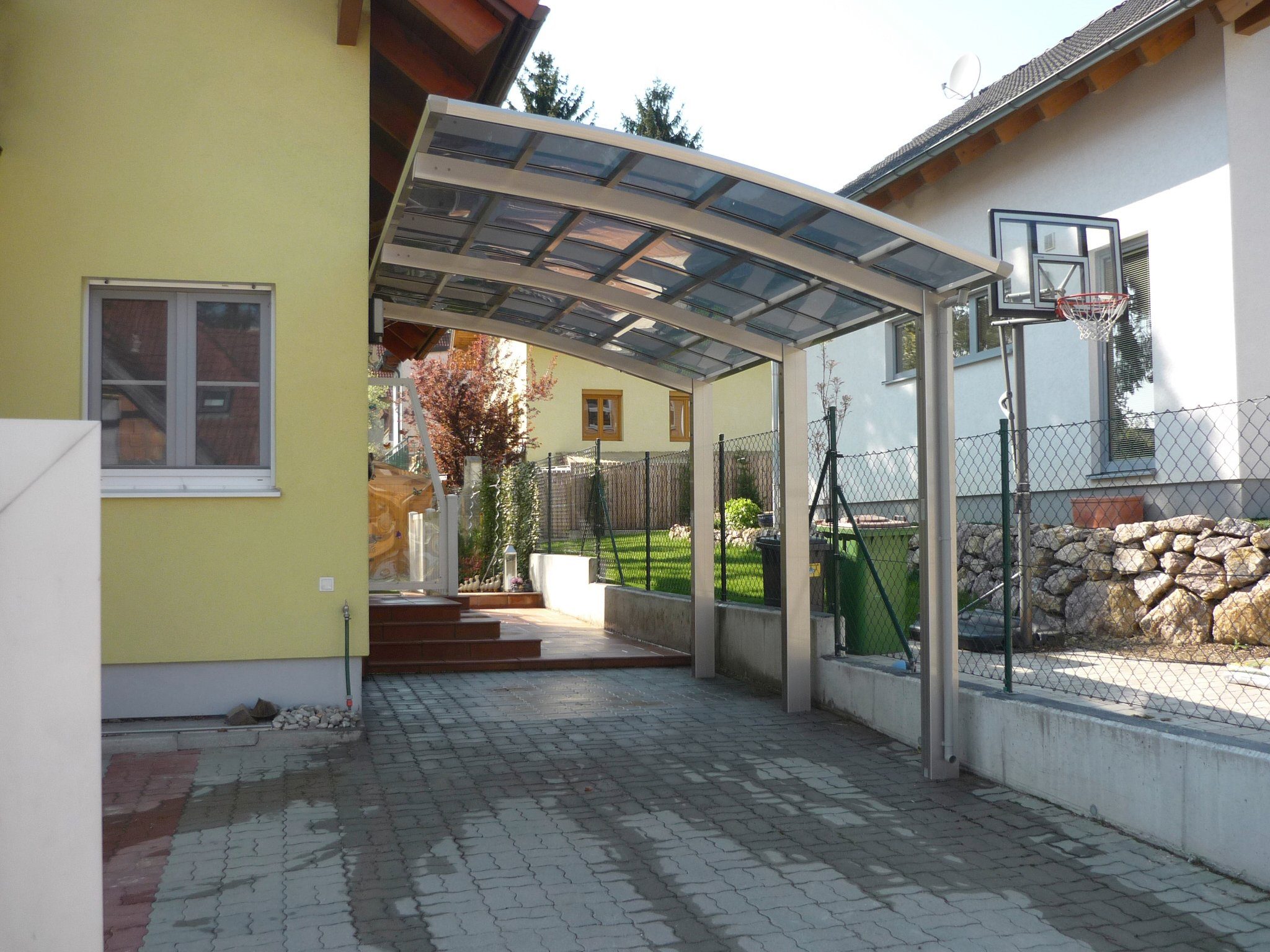 BxT: Edelstahl-Look 301x556 240 Typ XL, Einzelcarport Einfahrtshöhe, Portoforte Ximax Aluminium, cm Sonderlänge/Breite 110 cm,