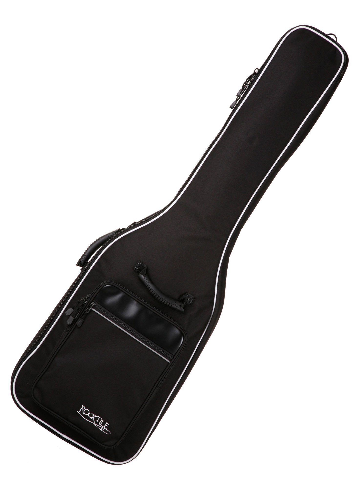 Rocktile Gitarrentasche 4/4 E-Basstasche - gepolstert mit Rucksackgarnitur Gigbag für E-Bass, Weiche Polsterung mit Fixierung für den Instrumentenhals