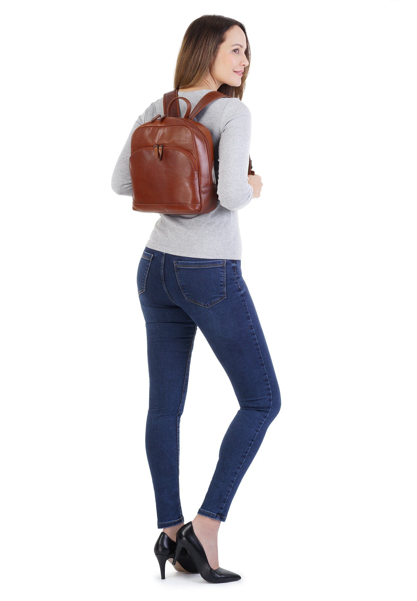 X-Zone Tagesrucksack, echt Leder günstig online kaufen