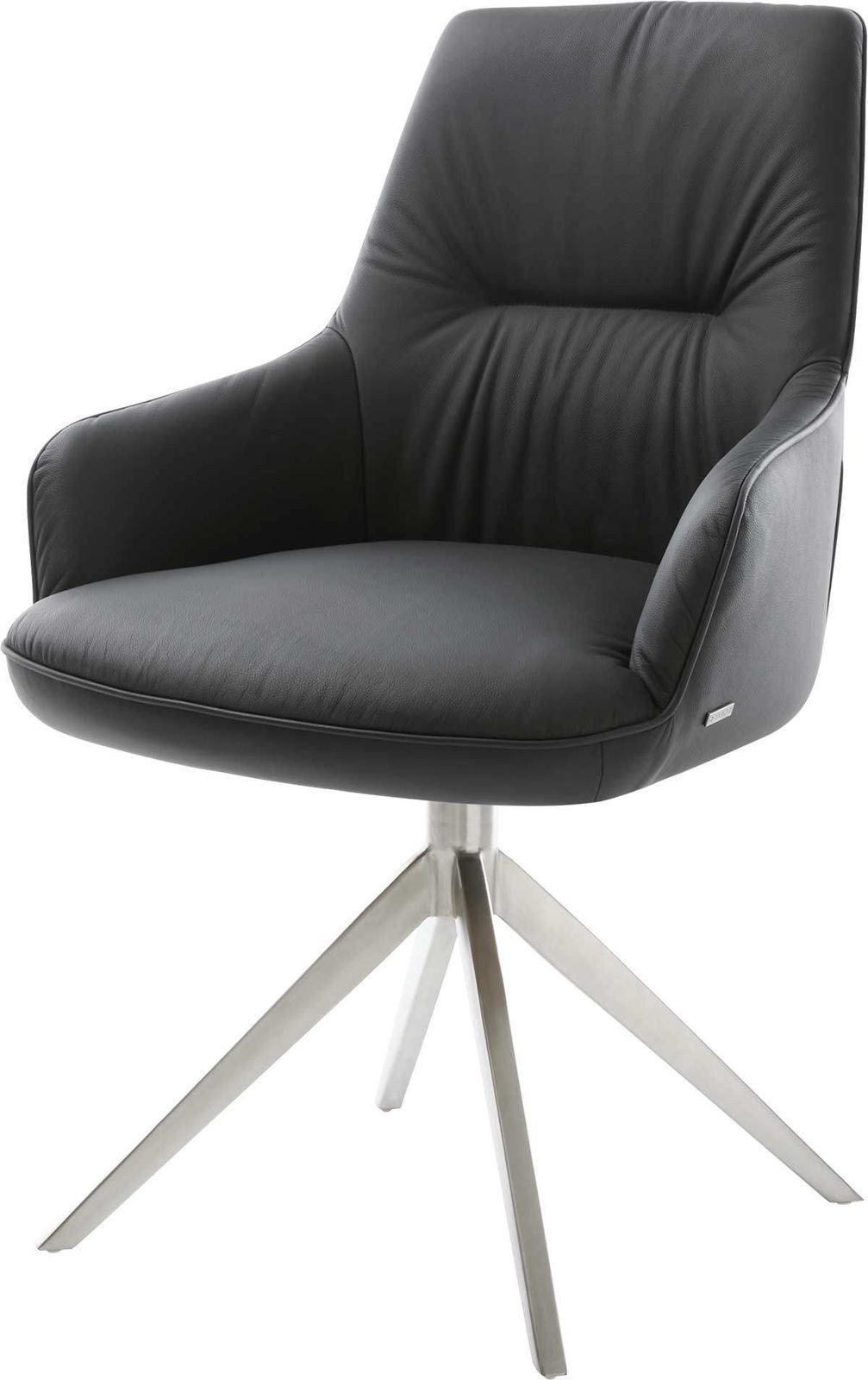 DELIFE Polsterstuhl Zelia-Flex, mit Armlehnen Kreuzgestell breit Edelstahl günstig online kaufen