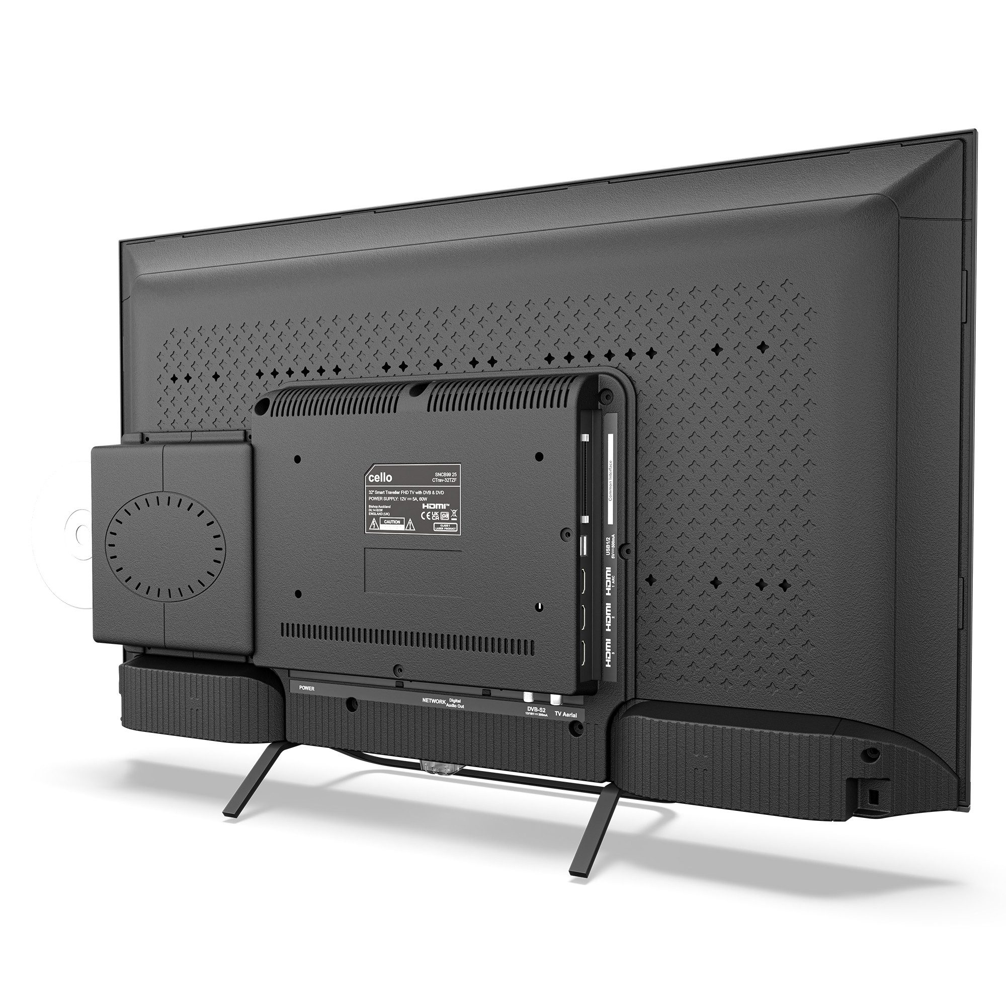 Cello CTrav-32TZF LED-Fernseher (81 cm/32 Zoll, Full HD, Smart TV, LAN (RJ45), WLAN, Triple Tuner (DVB‑S2/T2/C), Smart Tizen OS powered by Samsung)