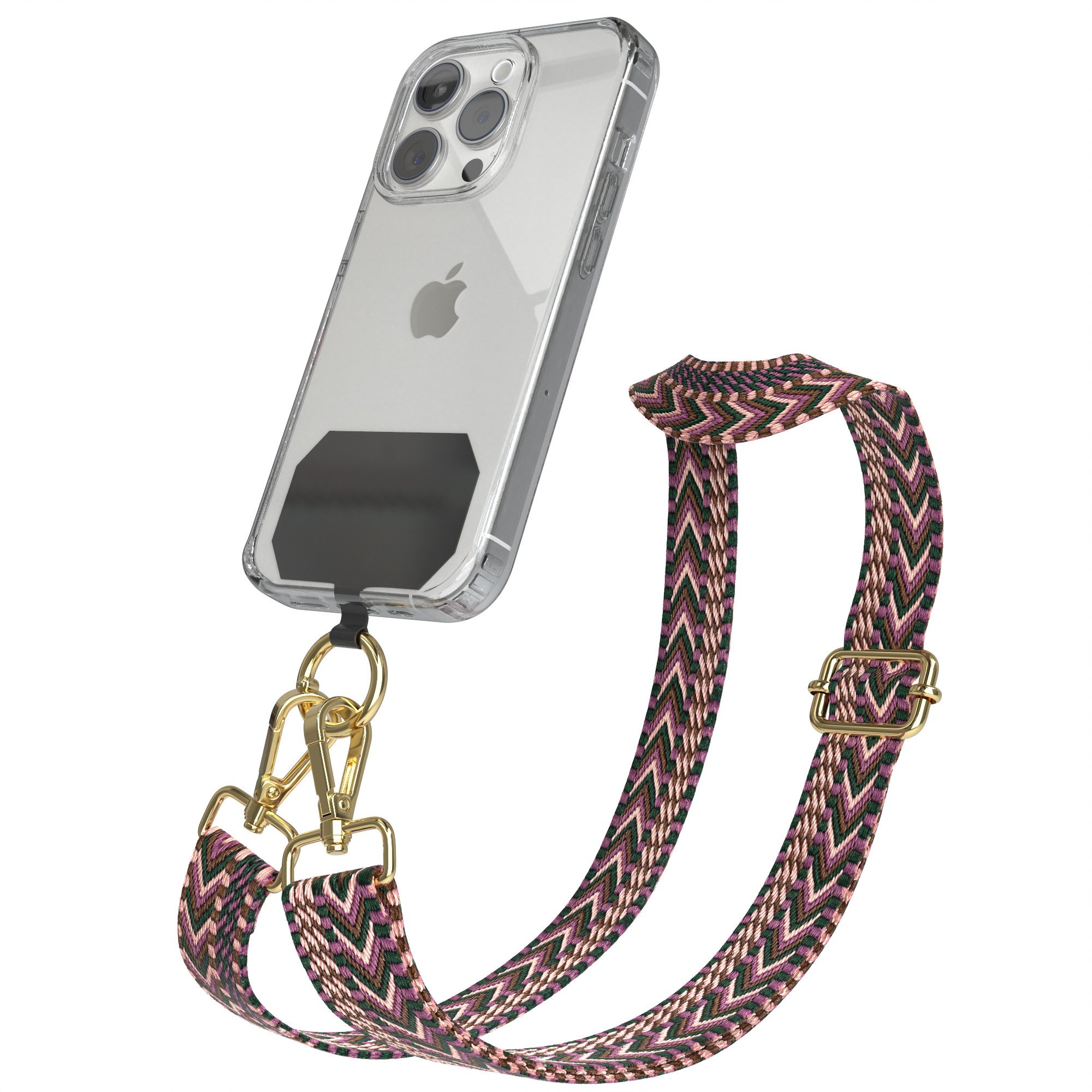 EAZY CASE Handykette Universal für alle Smartphones Boho/Wave/Leo Style, Kordel für Handyhülle Festival Cross Bag Zebra Band Cover Beige