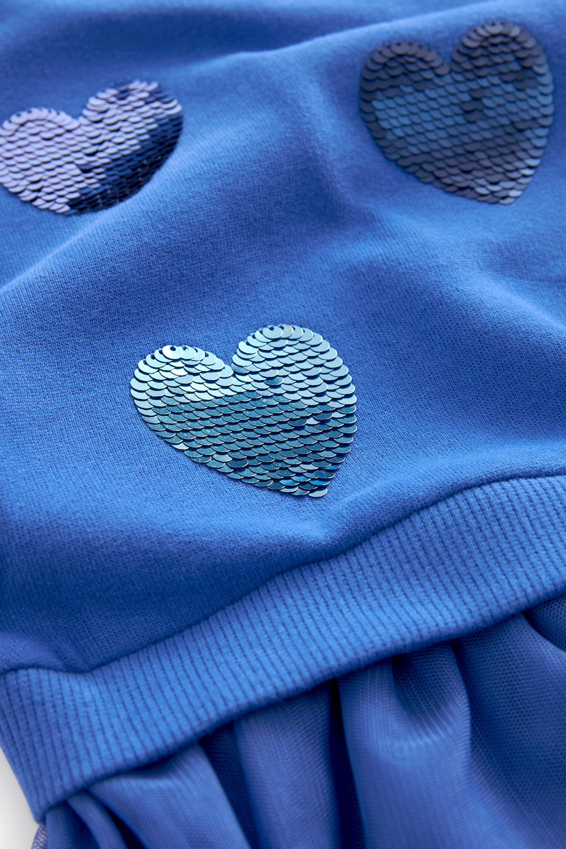 Next Sweatkleid (1-tlg) aus Pailletten Sweat Blue Partykleid mit