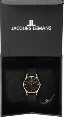 Jacques Lemans Quarzuhr London, 1-2123E, Armbanduhr, Damenuhr, gehärtetes Crystexglas