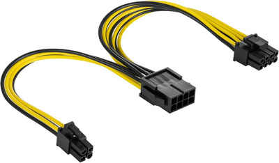Poppstar Stromkabel, (20 cm), CPU-Kabel 8-Pin auf 8 + 4-Pin (Länge 20 cm) Netzteil-Verlängerungskabel ATX 12V / EPS 12V