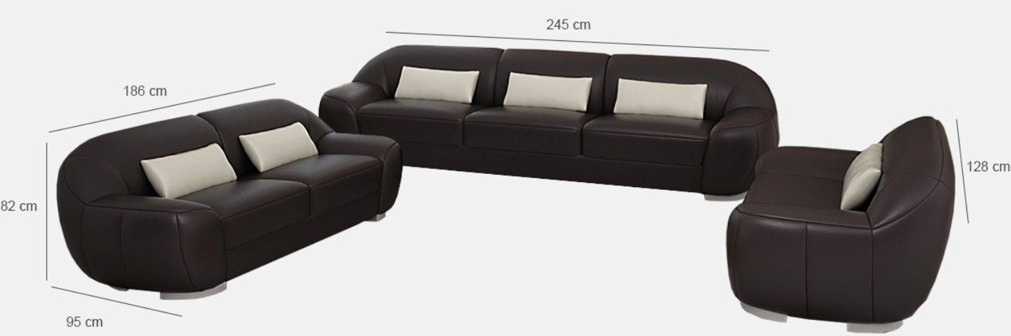 JVmoebel Sofa Sofagarnitur Sitz 3+2+1 Polster Set, Couch Designer Europe in Leder Made Garnitur