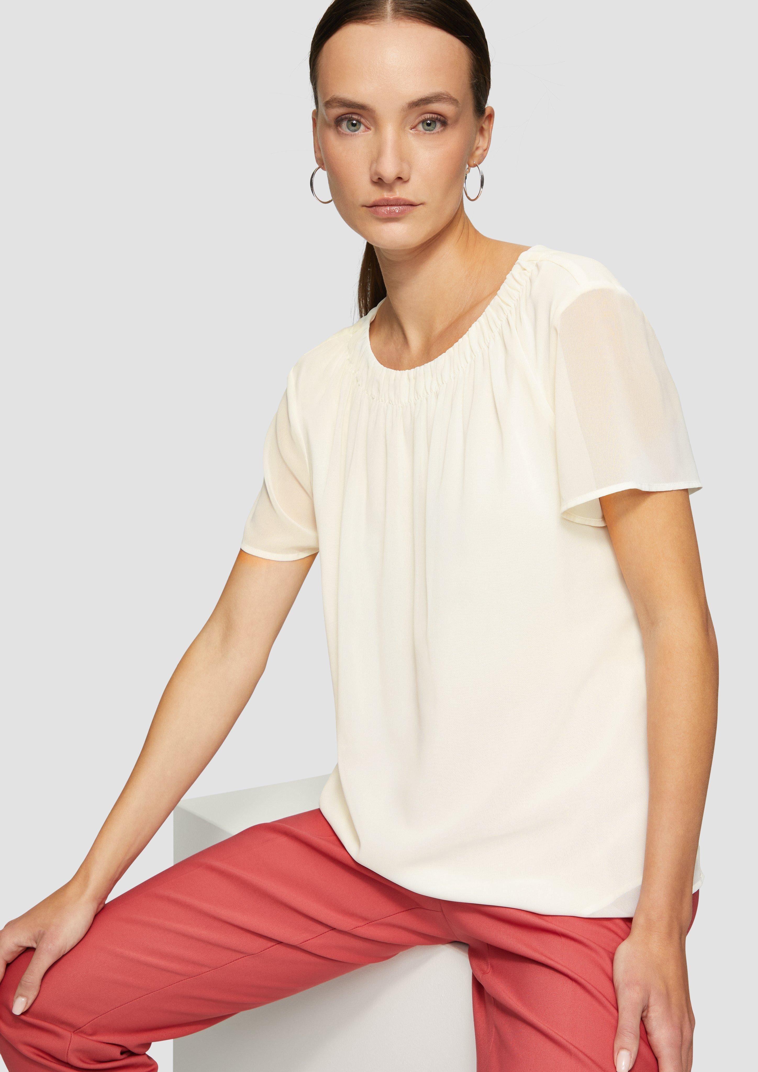 s.Oliver BLACK LABEL Kurzarmbluse Chiffonbluse mit günstig online kaufen
