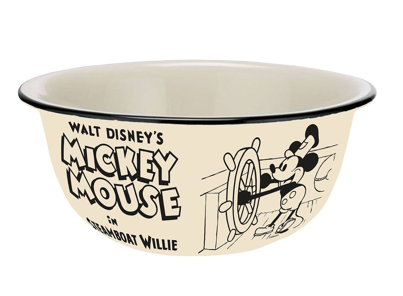 Geda Labels GmbH Müslischale Mickey in Steamboat Willie Vintage, Keramik, (1-tlg), Beige, 600 ml, spülmaschinengeeignet