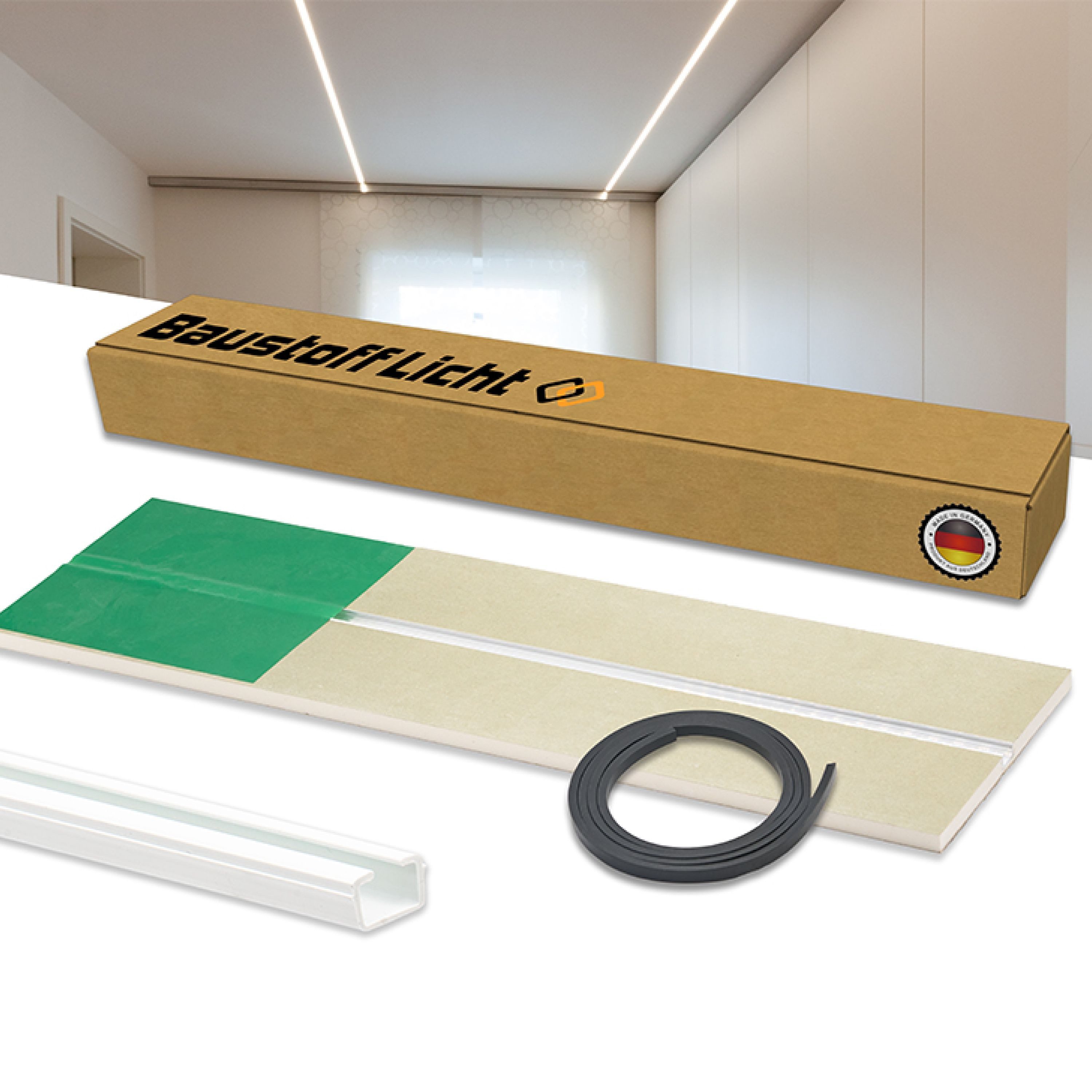 LED Profilelement LED-Stripe-Profil flächenbündige Lichtlinien, 0-flammig, Zubehör