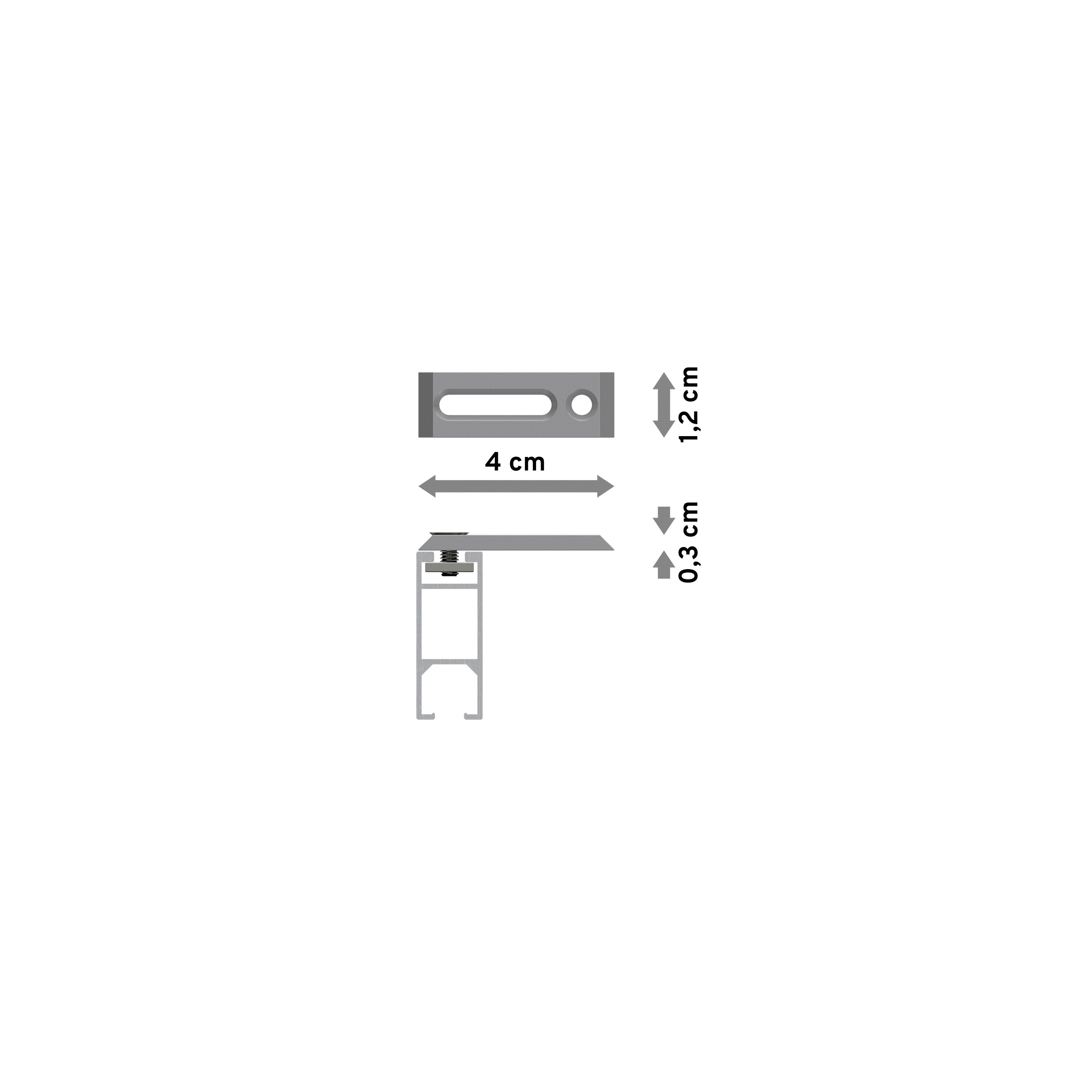 Weiß Chrom Paxo, 14x35 Deckenmontage, INTERDECO, mm, eckig, / Smartline Gardinenstange 1-läufig,