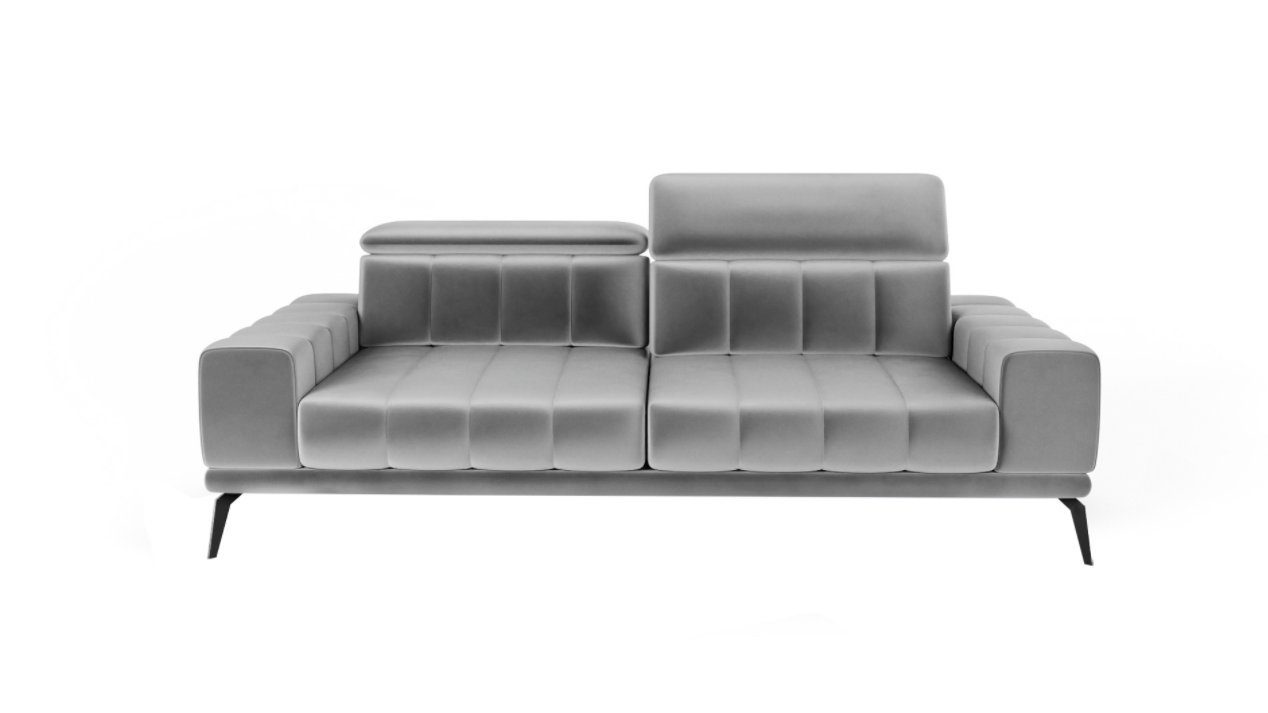 Siblo 3-Sitzer Modernes Dreisitzer Sofa Salvio 3 - 3-Sitzer Sofa - Metallfüße Grau