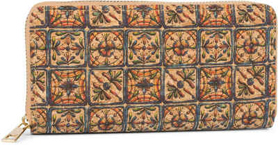 styleBREAKER Geldbörse (1-tlg), Kork Geldbörse mit buntem Muster Print