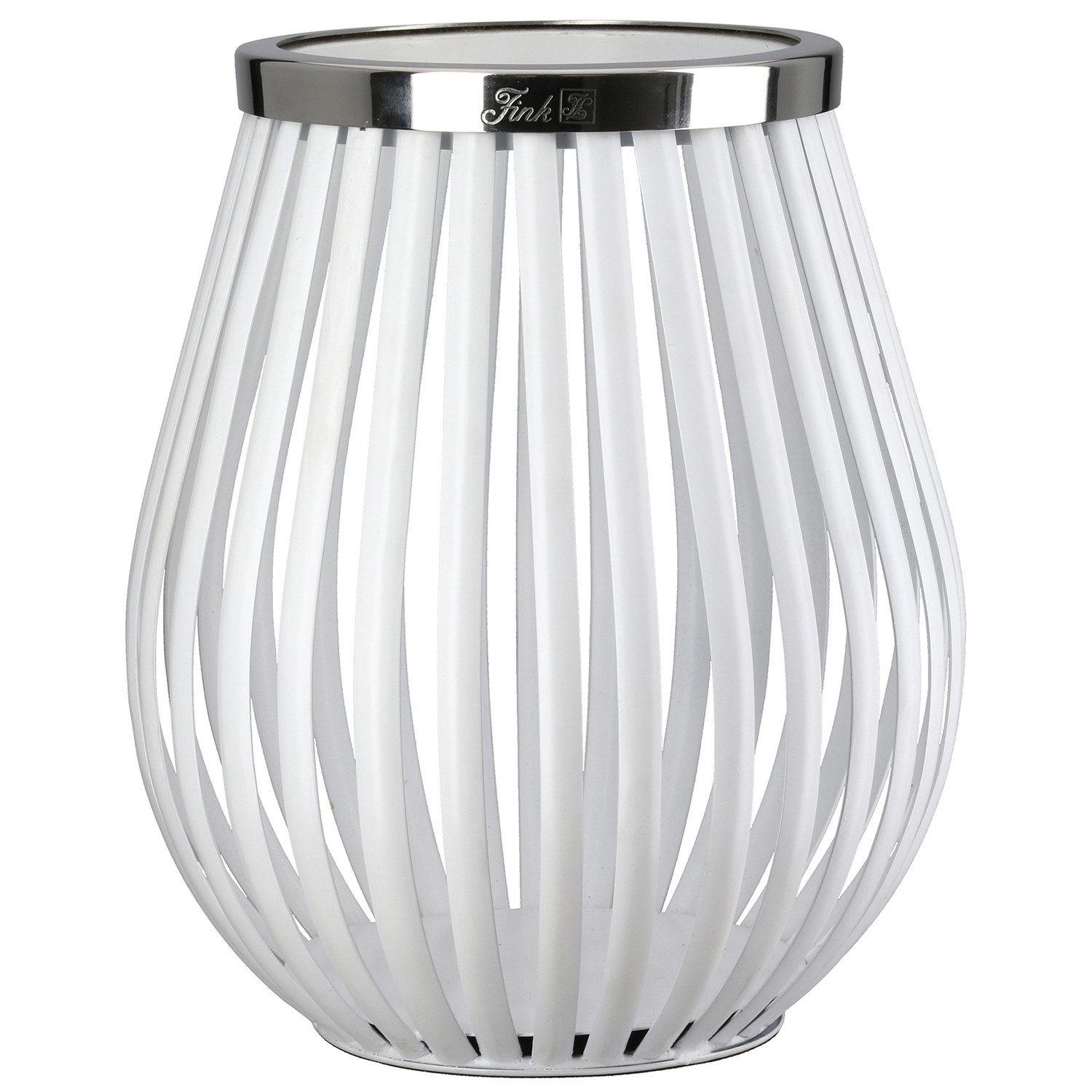 Fink Windlicht TAMINA Windlicht - silberfarben - Eisen - pulverbeschichtet - Ø 21cm (1x Windlicht, 1 St., Kerzenhalter - Leuchter - Deko), Kerzenständer - Tischdeko - Teelichthalter