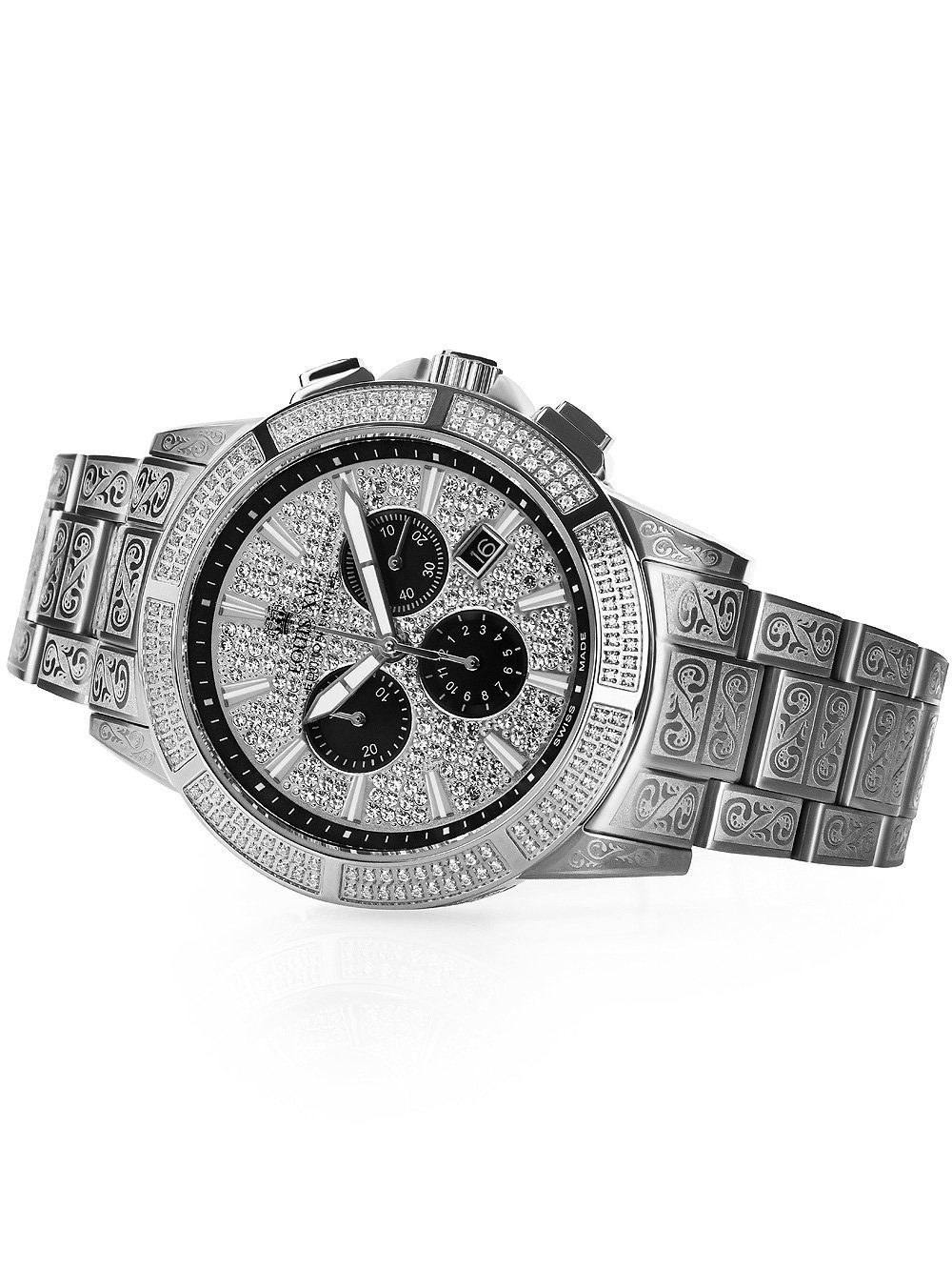 LOUIS XVI Quarzuhr Louis XVI LXVI1127 Majeste Iced Out Chronograph Herrenuhr 43mm Louis XVI LXVI1127 Majeste Iced Out Chronograph Herrenuhr 43mm