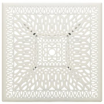 furnicato Gartentisch Weiß 90x90x73 cm Aluminiumguss