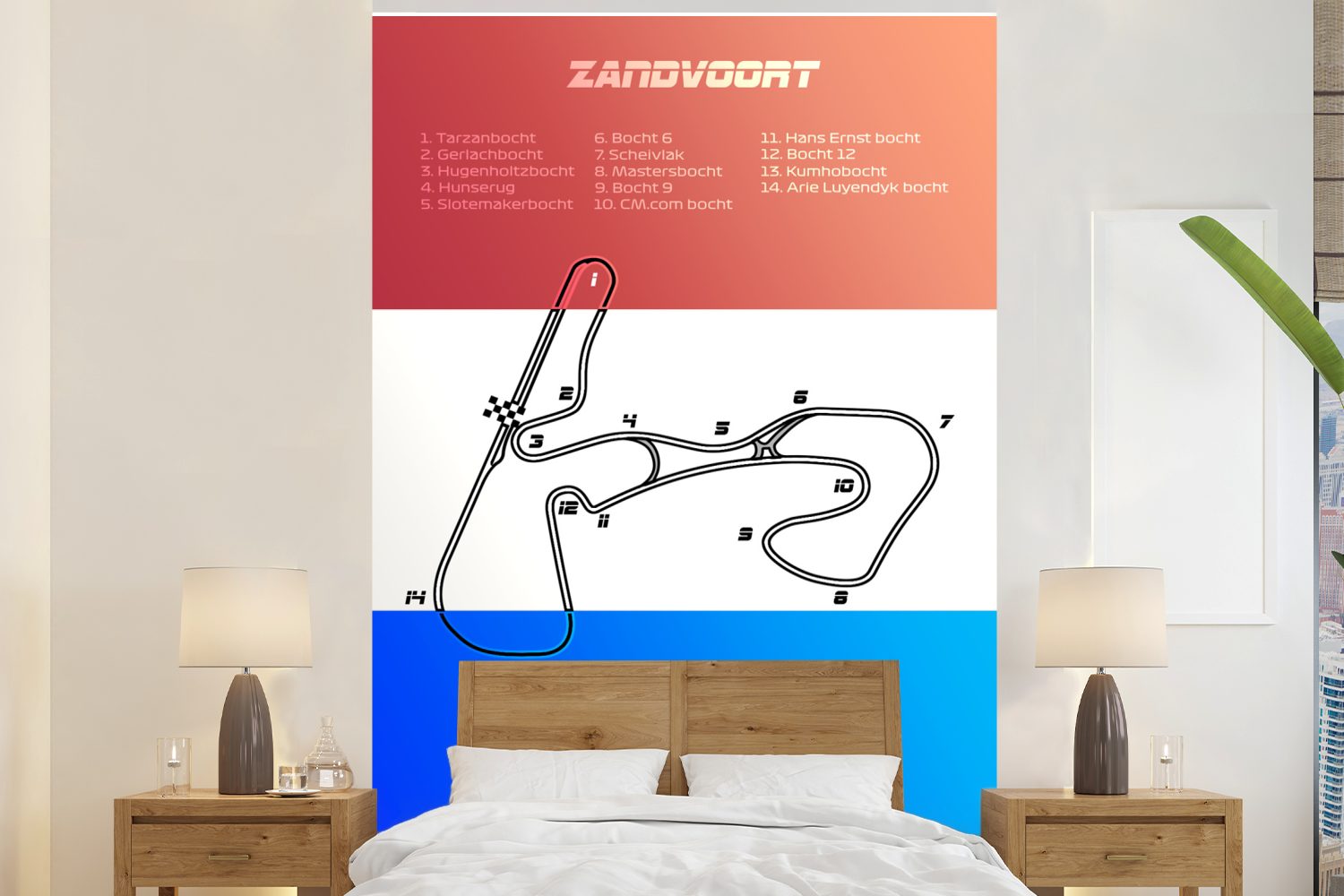 MuchoWow Fototapete F1 - Zandvoort - Rennstrecke, Matt, bedruckt, (3 St), Montagefertig Vinyl Tapete für Wohnzimmer, Wandtapete