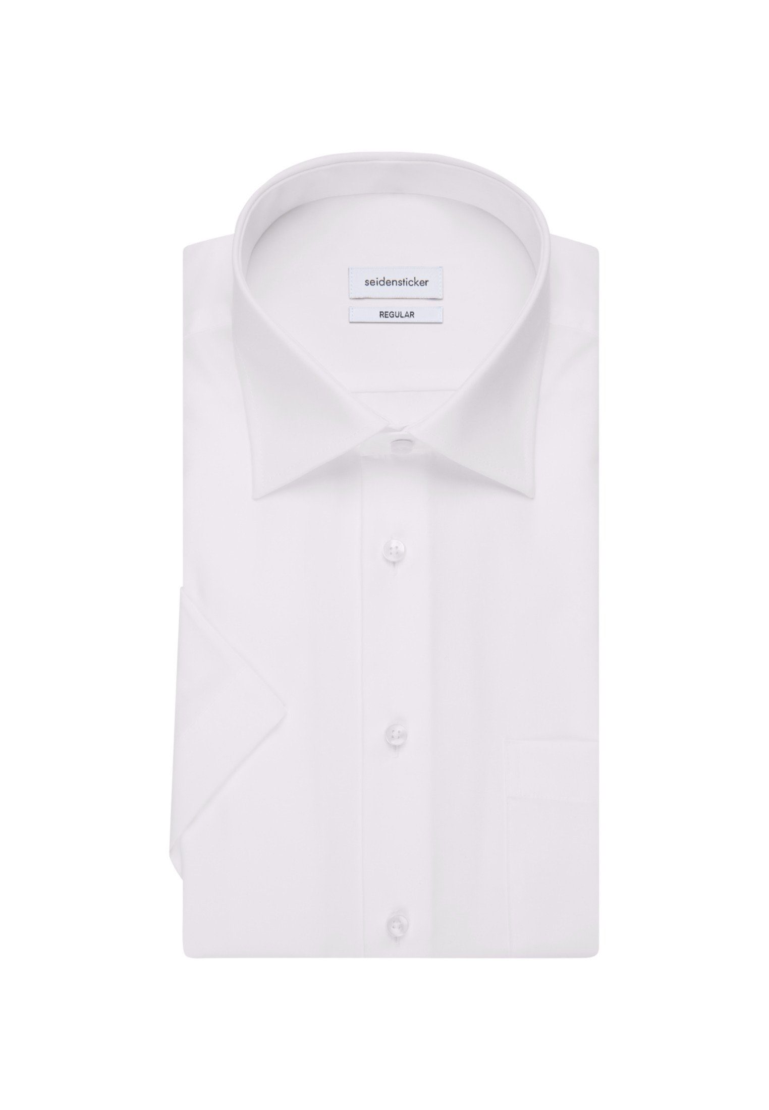 Regular Regular Weiß Uni Businesshemd seidensticker Kentkragen