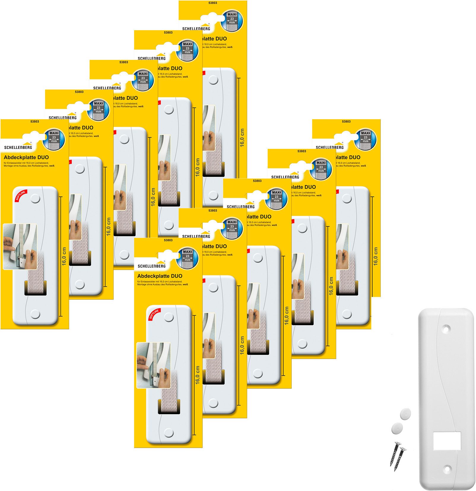 SCHELLENBERG Gurtwickler-Abdeckplatte Duo Maxi, 16 cm Lochabstand, langlebi günstig online kaufen