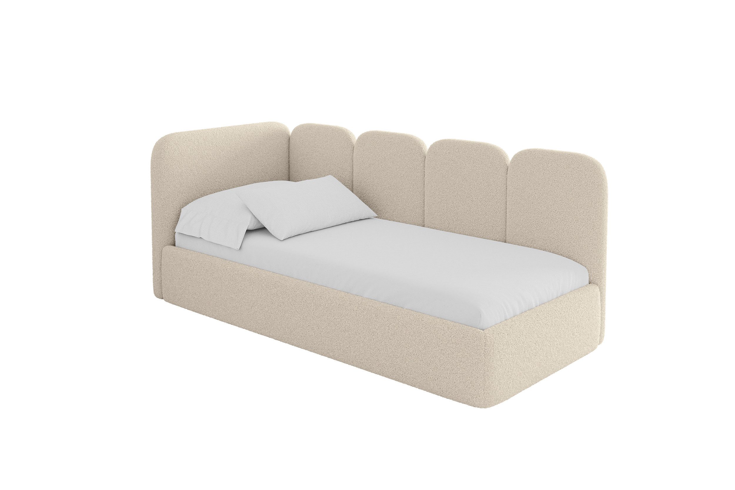 ALTDECOR Jugendbett VELY (Jugendbett mit Bettkasten und Lattenrost, Polsterbett ohne Matratze), Einzelbett mit Stauraum, Bett mit Kopfteil