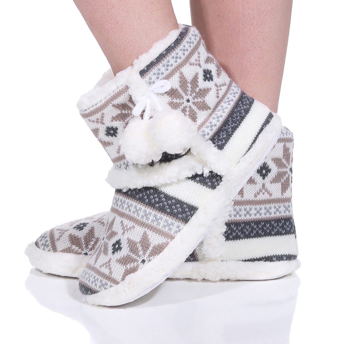 simaranda Damen 528 Hüttenschuhe zum Schlupfen