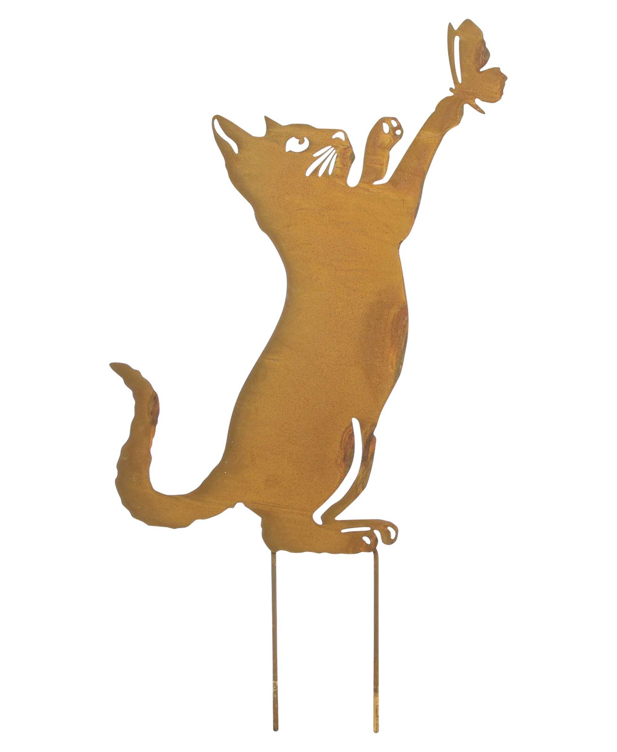 4er-Set Halloween-Gartenstecker Mit Schwarzer Katze - Metall-Deko Für Blumentöpfe, Rasen & Terrasse