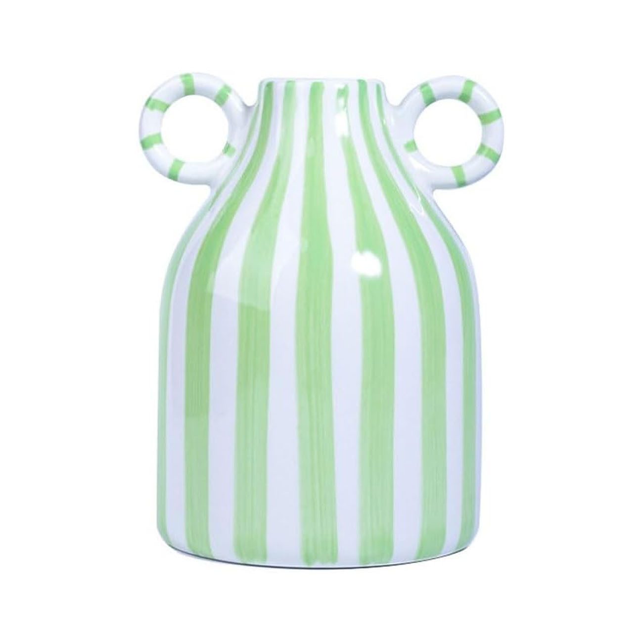 FELIXLEO Dekovase Gestreifte Keramik Vase Doppelohr Blume Arrangeur Deko Wohnzimmer (1 St)