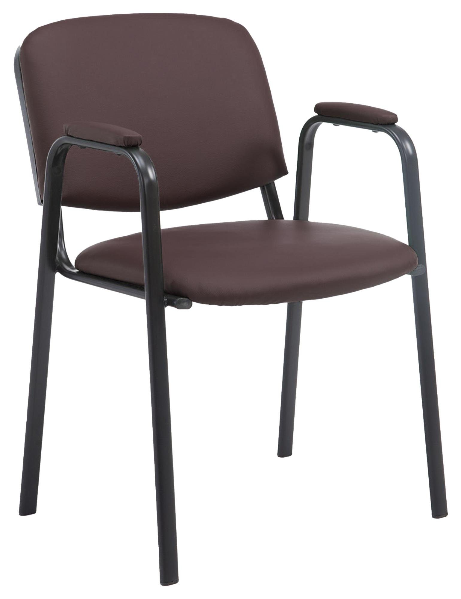 CLP Besucherstuhl Ken Pro (1er), stapelbar, Kunstleder, Armlehnen