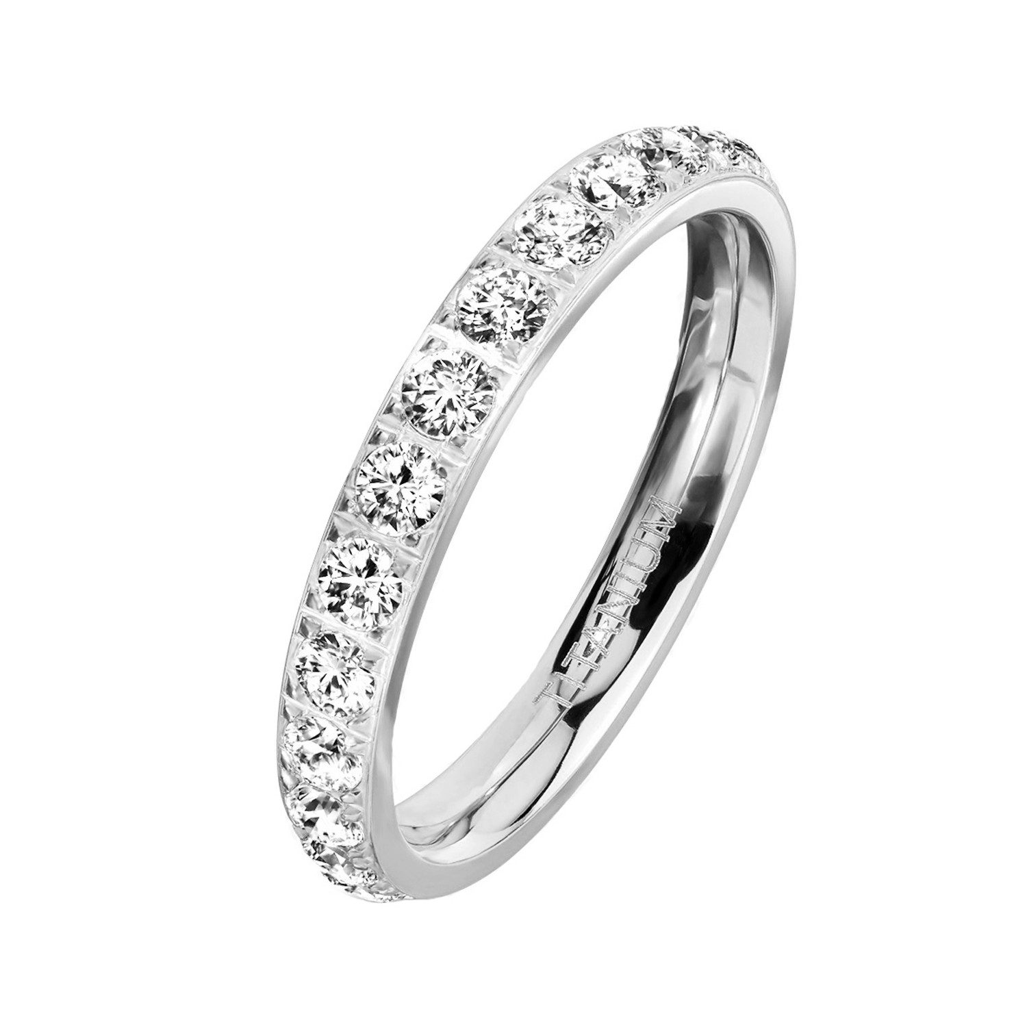 Taffstyle Fingerring Eleganter Titan Damenring mit Zirkonia Kristallen Verl günstig online kaufen