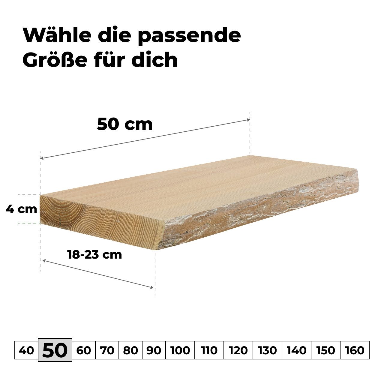 tømmermann Wandregal Schweberegal Holzregal mit Baumkante günstig online kaufen