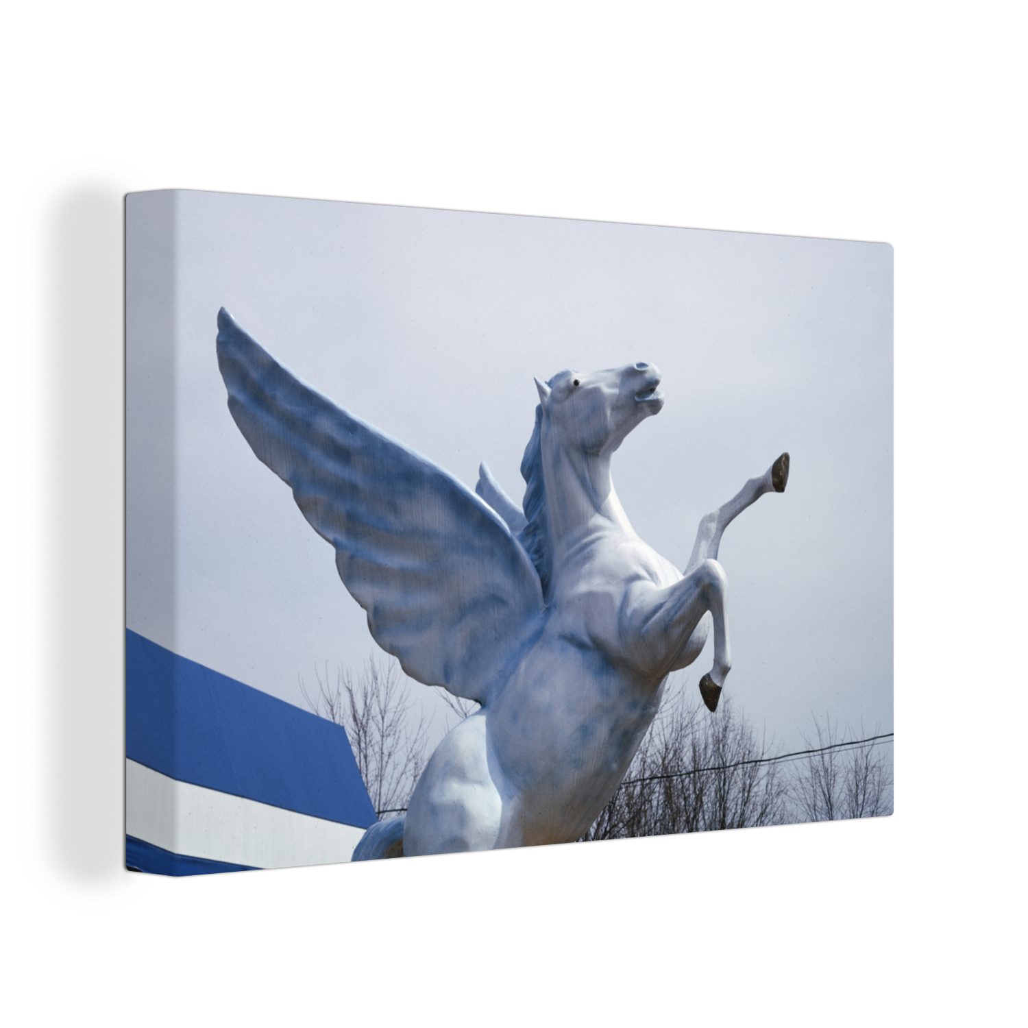 OneMillionCanvasses® Leinwandbild Pegasus - Weiß Wanddeko, St), cm (1 Amerika, Aufhängefertig, - Leinwandbilder, Wandbild 30x20