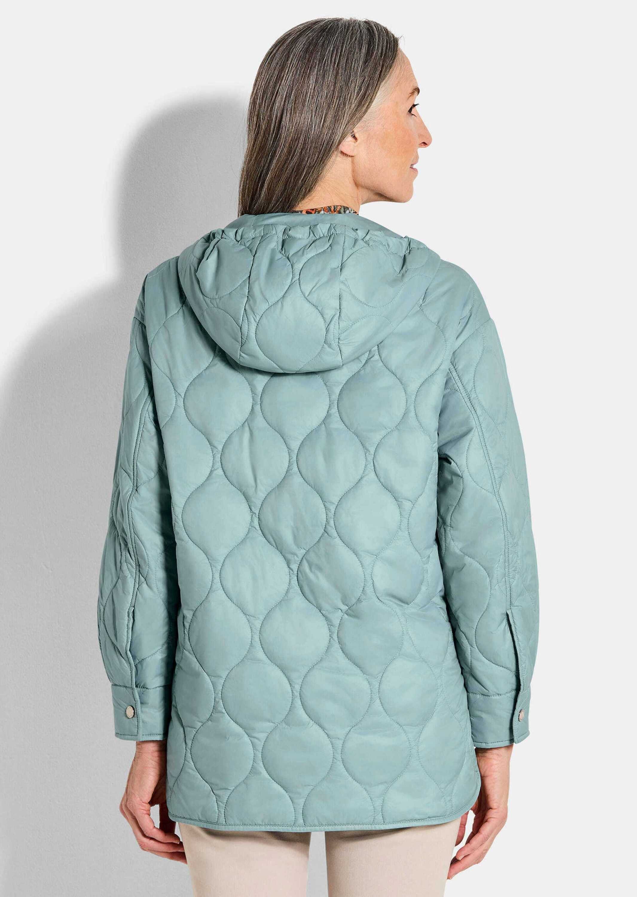 GOLDNER Steppjacke Stilvolle Übergangsjacke mit Kapuze Winterjacke mit Knöpfen, Reißverschluss, Taschen und Langarm