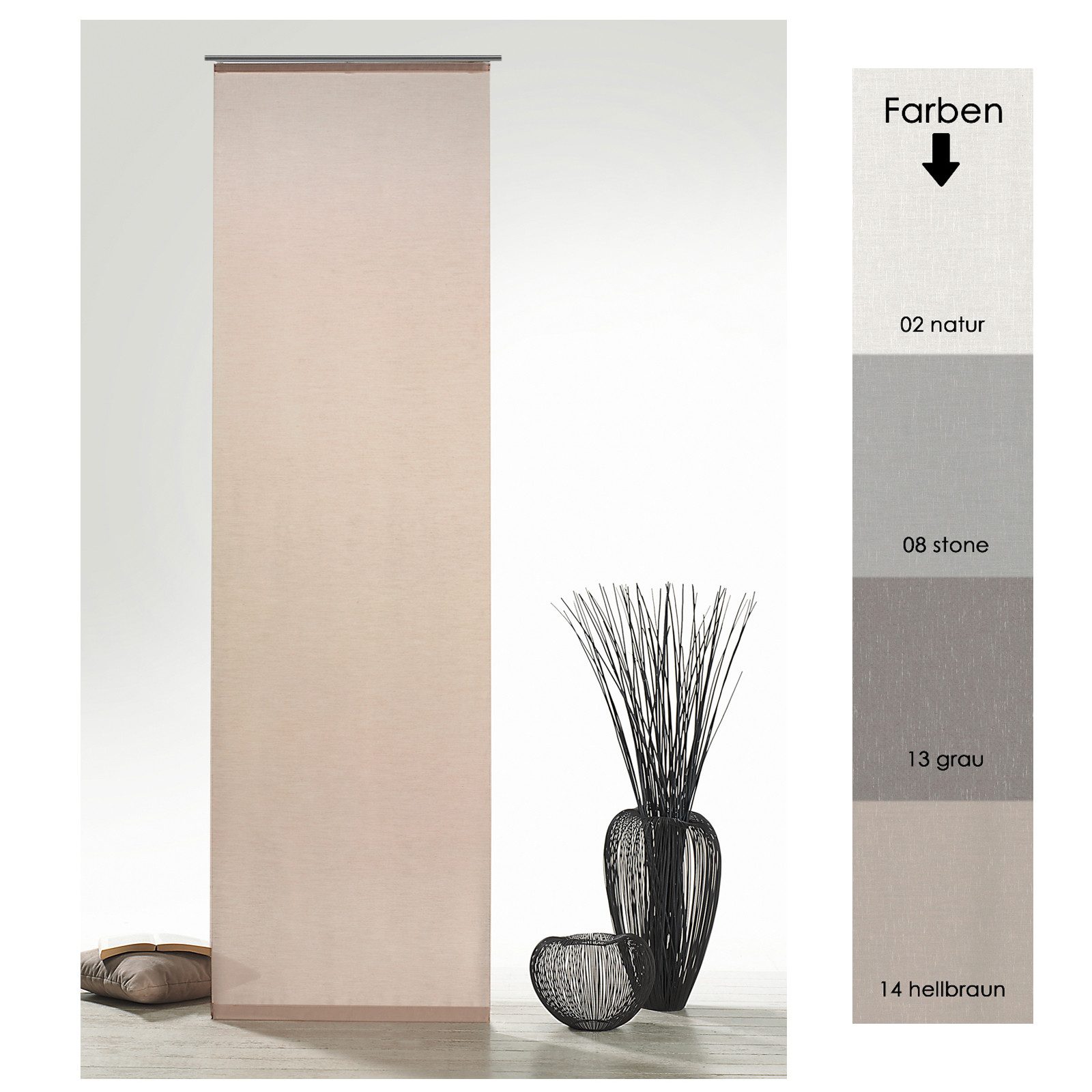 heimtexland Schiebegardine Batist Optik Natur Flächenvorhang Gardine Typ410 günstig online kaufen