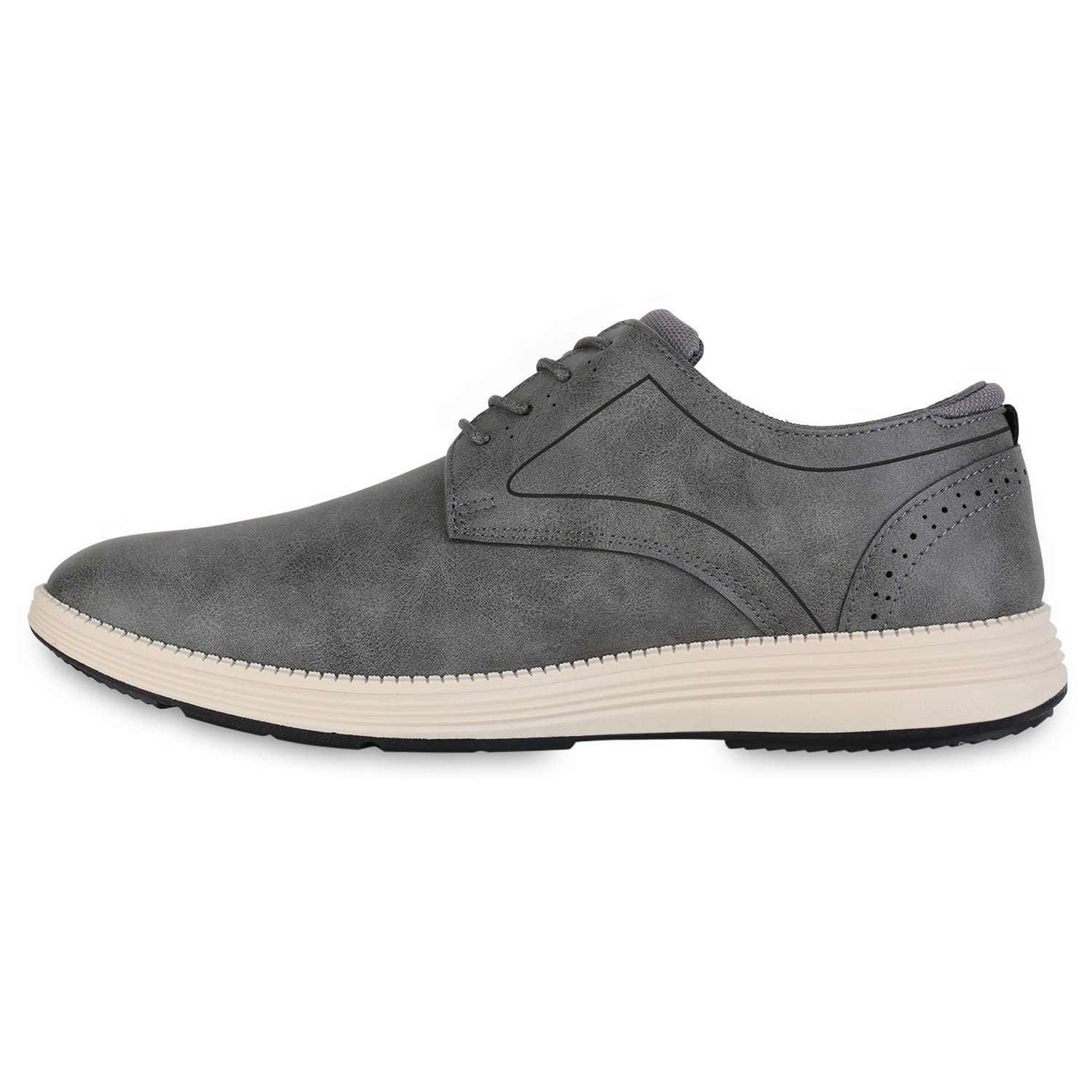 VAN HILL 841610 Espadrille Herren Klassische Halbschuhe Schnürer Basic Freizeit Schnür-