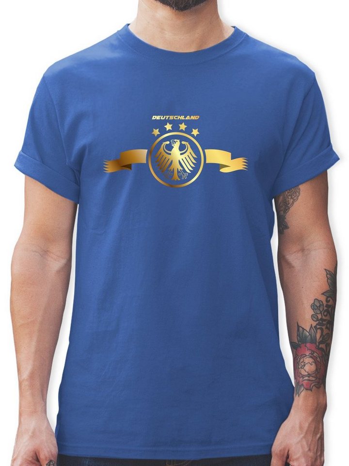 Shirtracer T Shirt Deutschland Adler Gold Fussball Europameisterschaft 2021 Herren Premium T Shirt T Shirts Deutschland Gold Shirt Online Kaufen Otto