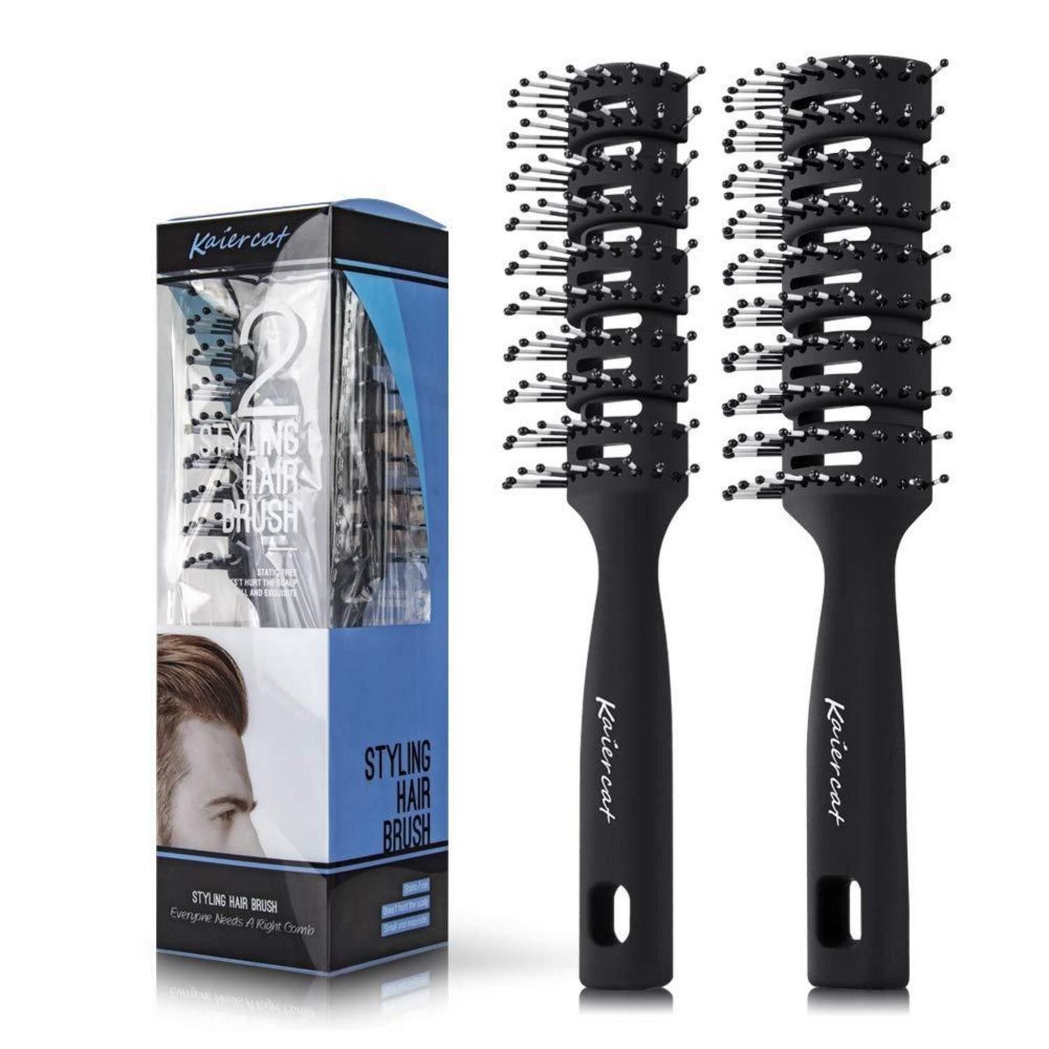 LuxusKollektion Haarbürsten-Set Professionelle Herrenhaarbürste Styling- und Föhnbürste Haarbürsten
