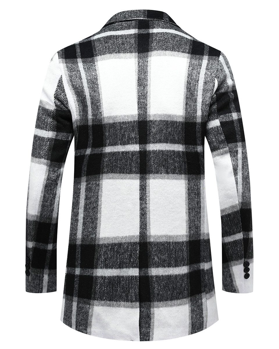 Allthemen Wollmantel mit Karomuster Kurzmantel im Regular Fit Warmer Winter günstig online kaufen