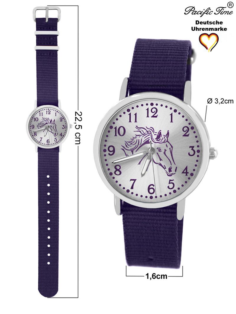 Time - Wechselarmband, Quarzuhr und Pferd Versand Kinder Armbanduhr Mix violett Pacific Match Design Gratis
