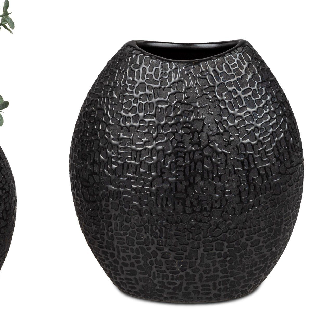formano Dekovase Modern Black, Schwarz H:20cm B:18cm Keramik