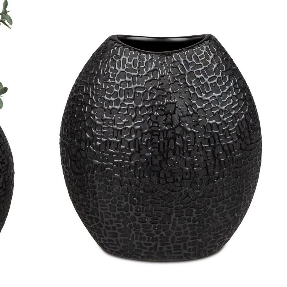 formano Dekovase Modern Black, Schwarz B:18cm H:20cm Keramik