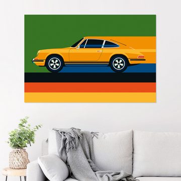 Posterlounge Wandfolie Bo Lundberg, Orange vintage sports car side, Lounge Digitale Kunst