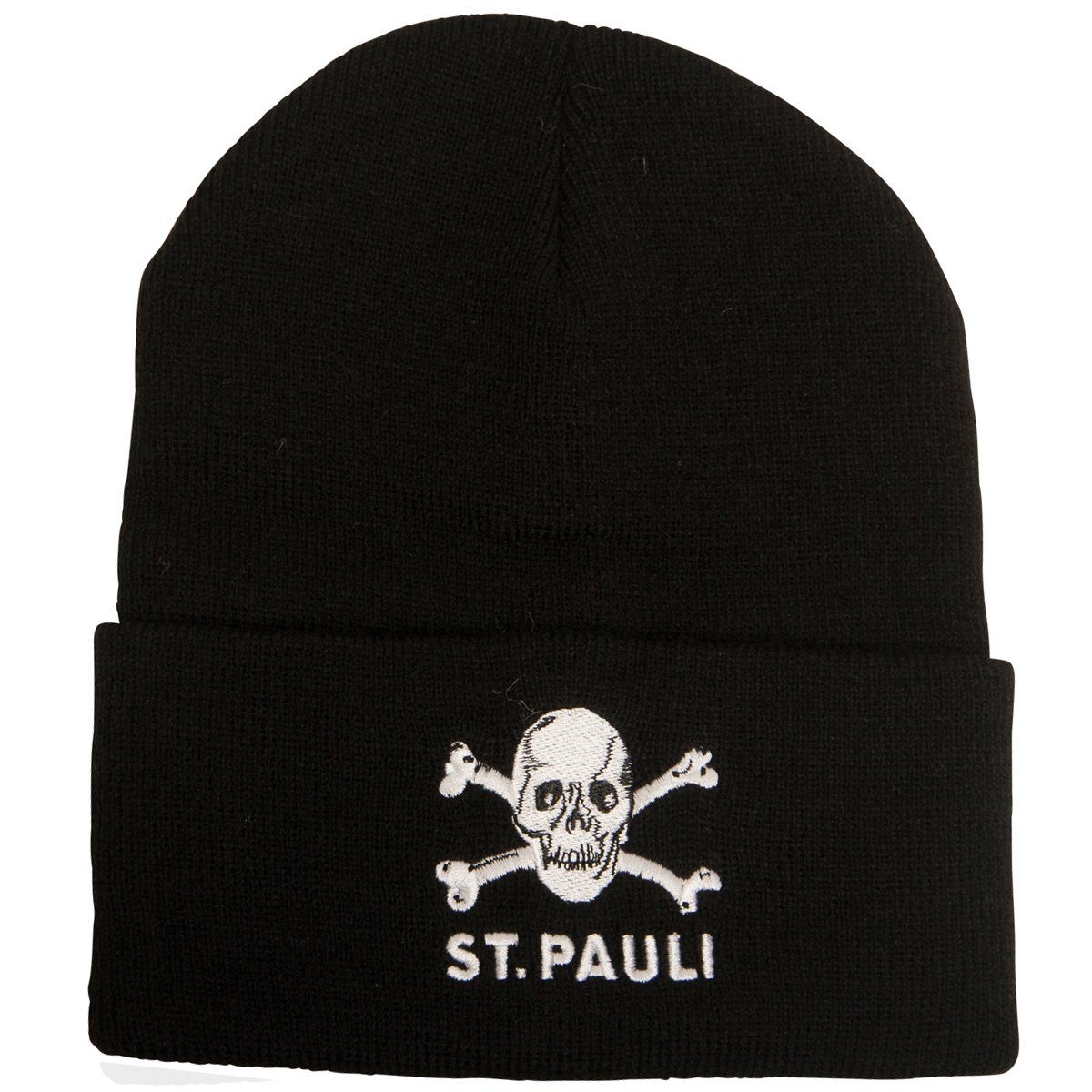 FC St. Pauli Strickmütze Beanie Kinder Totenkopf (Schwarz) 100% Baumwolle