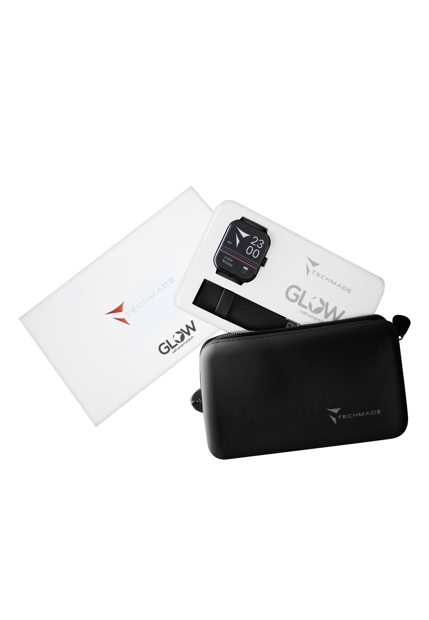 Techmade Smart Watch Glow Black Smartwatch (TechS) Set