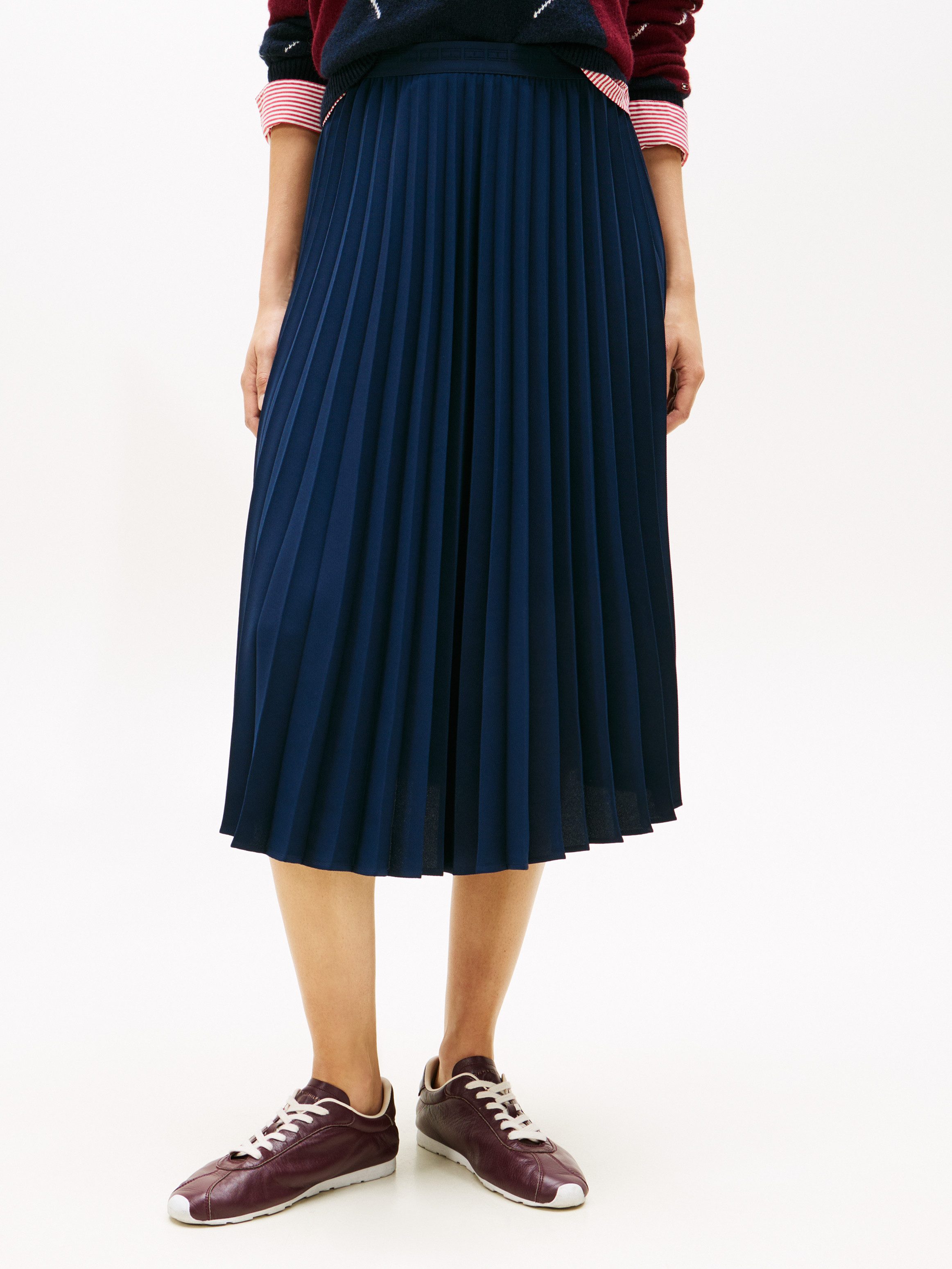 Tommy Hilfiger Plisseerock FLUID PLEATED PULL ON MIDI SKIRT