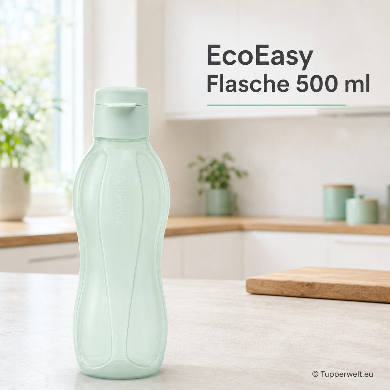 TUPPERWARE Trinkflasche Tupperware EcoEasy Trinkflasche 500ml in mint mit Clipverschluß