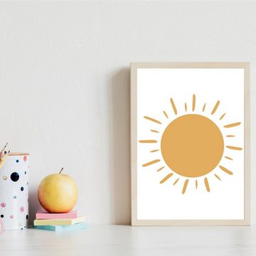 Tigerlino Poster ABC Kinderposter 3er Set Lernposter Sonne Regenbogen Alphabet