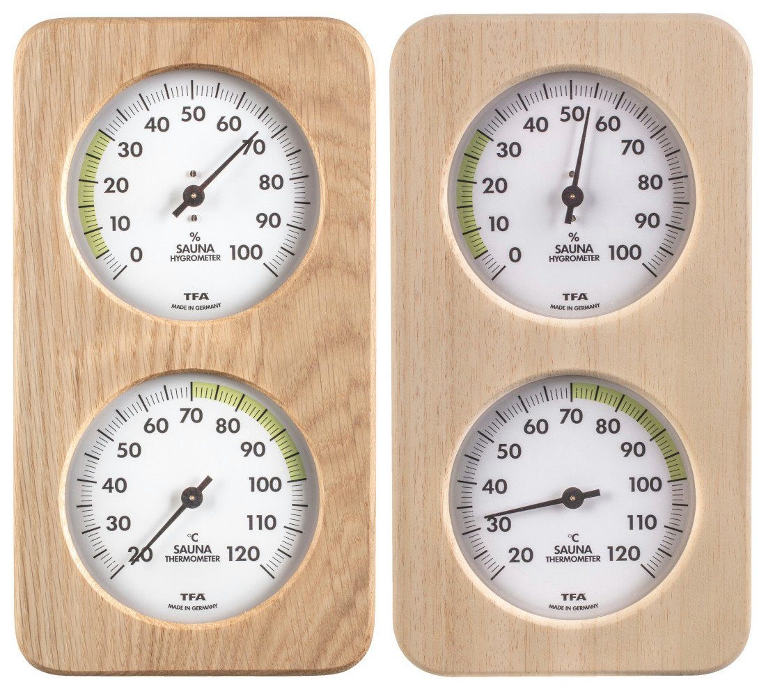 Raumthermometer Sauna Thermometer Hygrometer mit massivem Holzrahmen