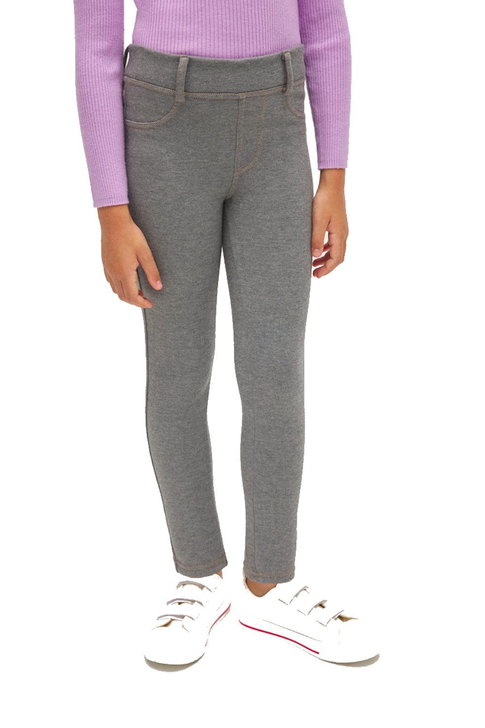 Leggings Ysabel Mora warme Thermo Leggings Taschen Jeanslook gris jeans