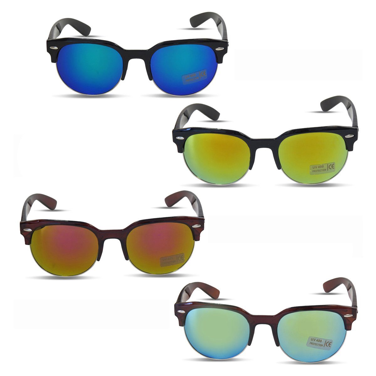 Sonia schwarz-blau Sommer Modern Verspiegelt Sonnenbrille Onesize Klassisch Originelli Sonnenbrille