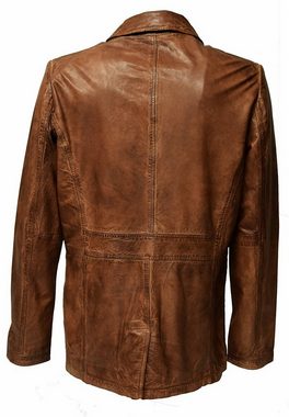 Maddox Lederjacke Anthony weiches, gewaschenes Leder, Cognac Braun, Sakko, Longjacke