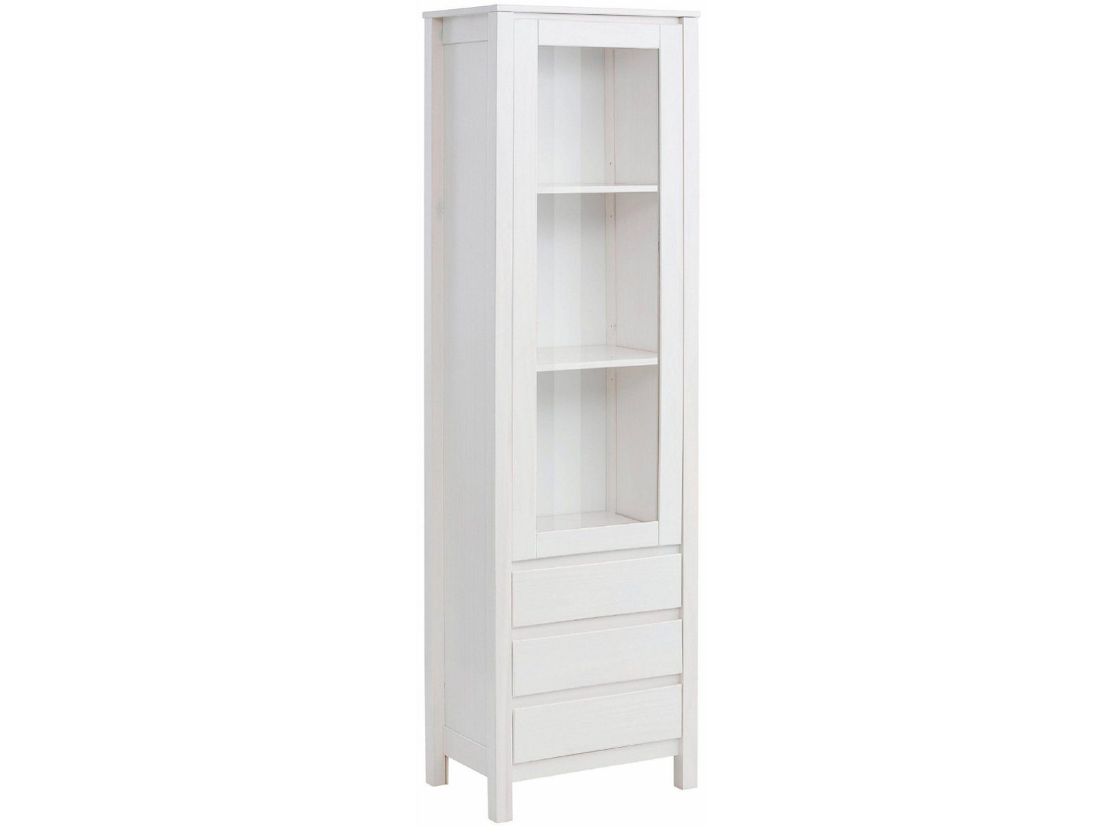 weiß cm, Höhe loft24 Standvitrine Salento Vitrinenschrank, Vitrine Massivholz 180